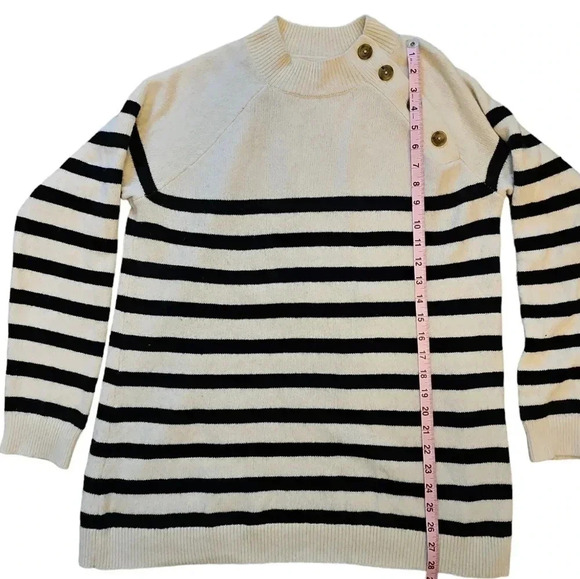 L.L. Bean Signature XL Striped Kingfield Sailor Wool Blend Sweater NWOT Coastal - Picture 7 of 7